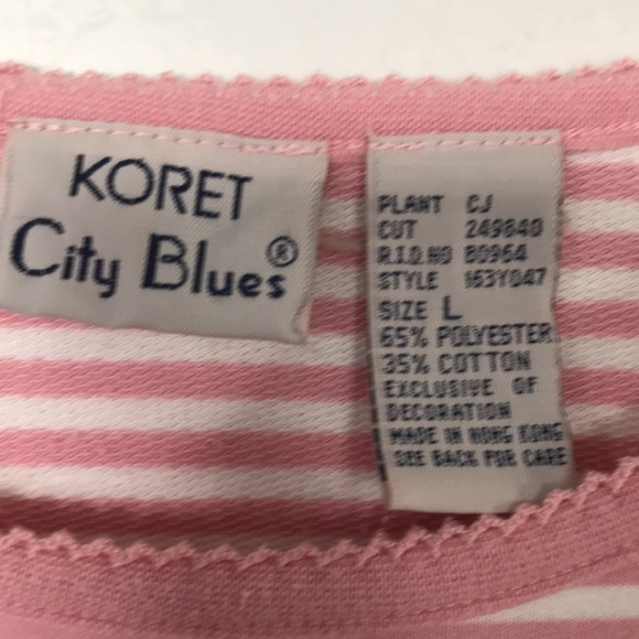 KORET BLOUSE W/LITTLE PEARL BEADS ON FRONT DECOR SIZE L EXCELLENT CONDITION NWOT - Picture 5 of 6